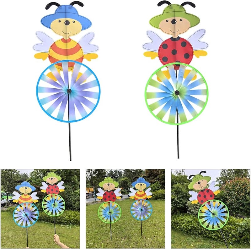 فزاعة خضراء دوارة للرياح ديكور خارجي نسيج مقاوم للعوامل الجوية وتد حديقة للفناء الخارجي - Image 2